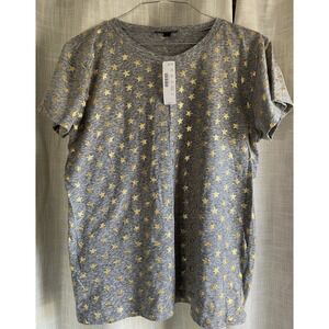 J. Crew Heather Gray w/ Golden Stars T-Shirt XL NWT
